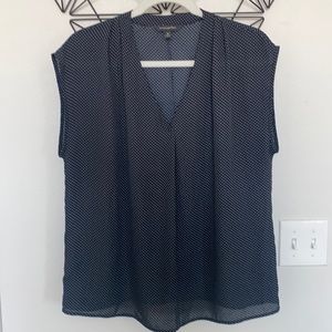 Banana Republic black blouse with white polka dots